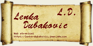 Lenka Dubaković vizit kartica